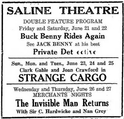 Saline Theatre - JUN 20 1940 AD
